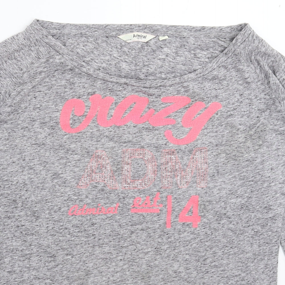 Admiral Womens Grey   Basic T-Shirt Size L
