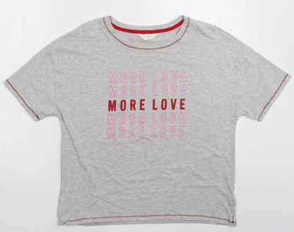 Womens UK Size 14 Day Dreams Grey Basic T-Shirt