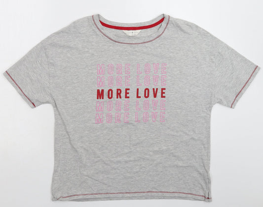 Womens UK Size 14 Day Dreams Grey Basic T-Shirt