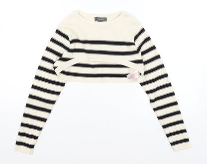 Primark Womens Ivory Striped  Pullover Jumper Size L
