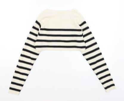 Primark Womens Ivory Striped  Pullover Jumper Size L