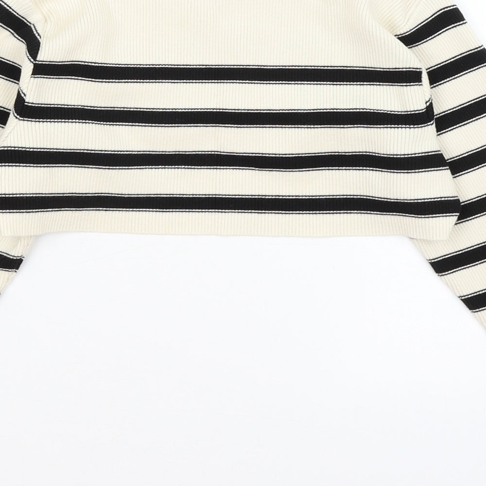 Primark Womens Ivory Striped  Pullover Jumper Size L