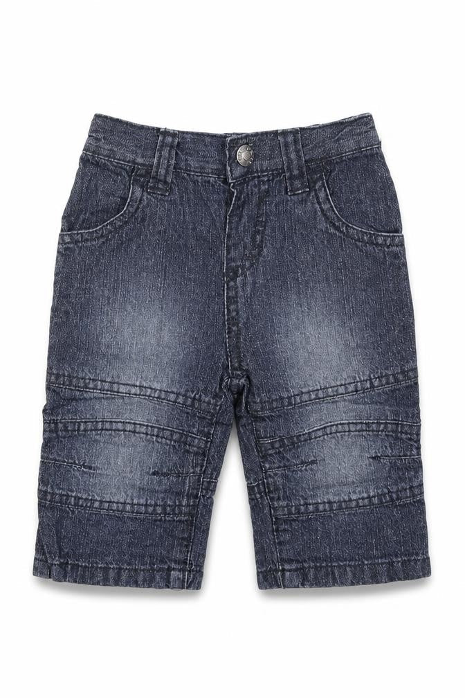 Front view of Early Days Baby Blue Capri Trousers, size 3-6, Months