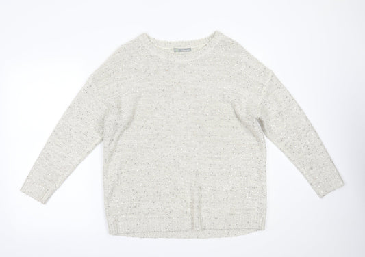 Womens UK Size 14 Marks and Spencer Ivory Pullover Jumper