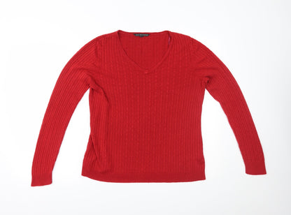 Womens UK Size 16 Love Knitwear Red Pullover Jumper