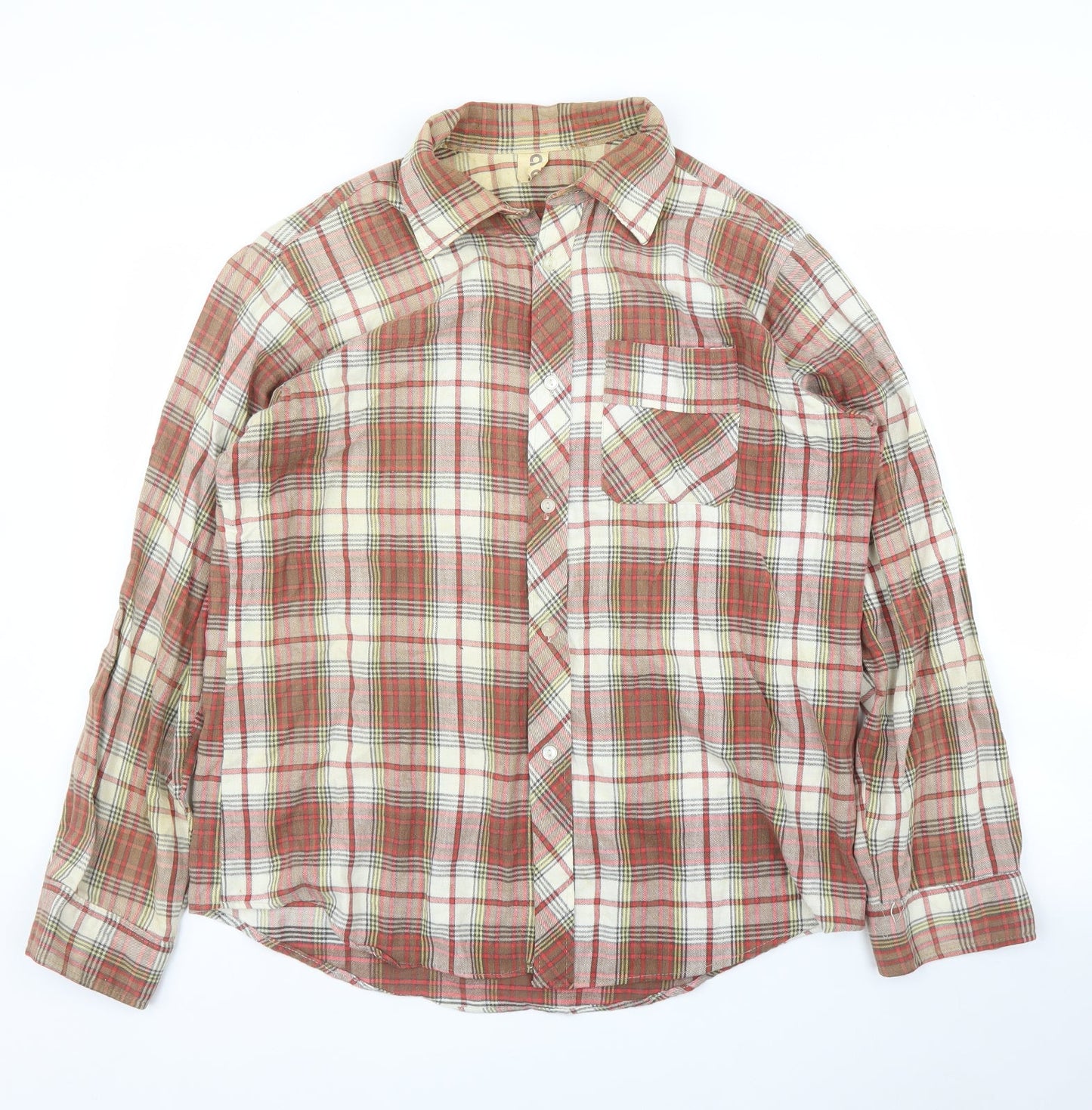 Araela Mens Red Plaid   Button-Up Size L