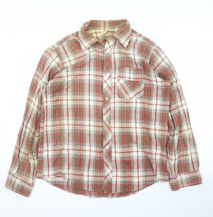 Araela Mens Red Plaid   Button-Up Size L
