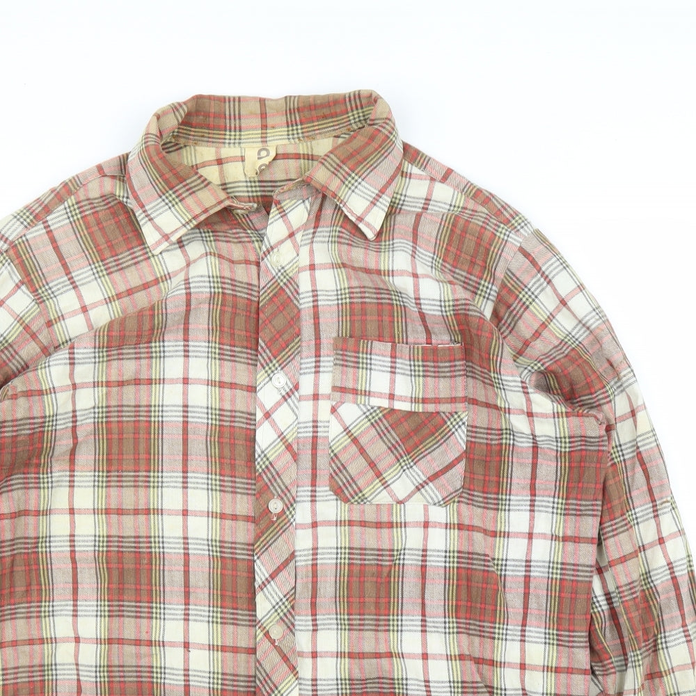 Araela Mens Red Plaid   Button-Up Size L