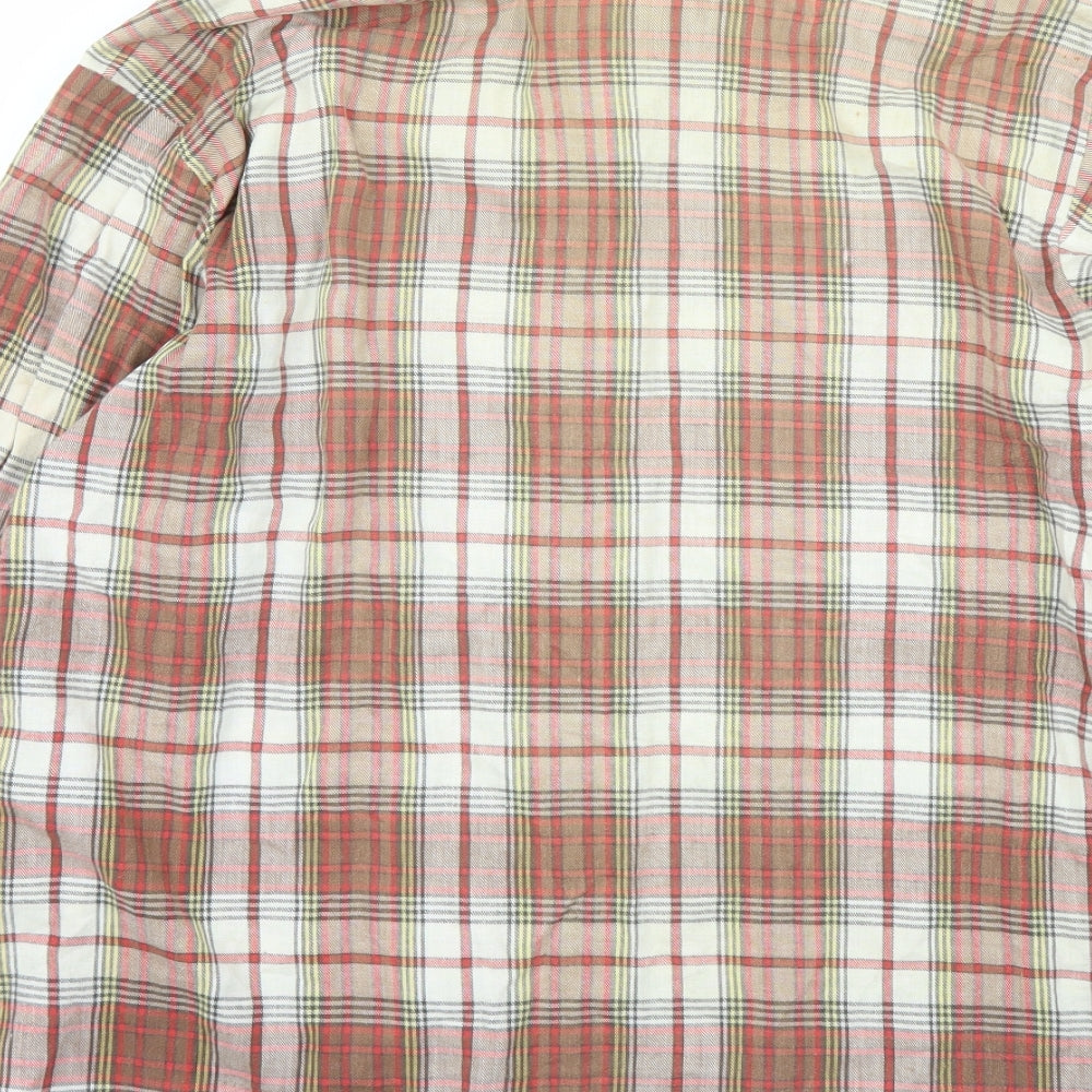 Araela Mens Red Plaid   Button-Up Size L
