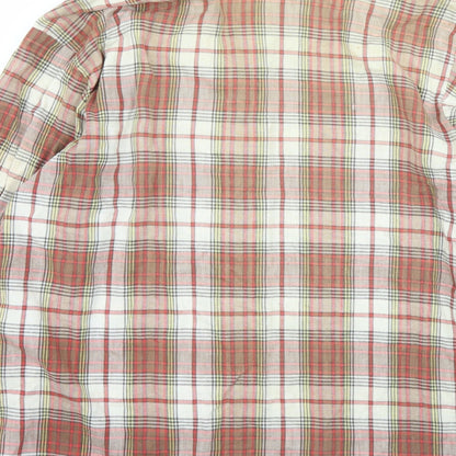 Araela Mens Red Plaid   Button-Up Size L
