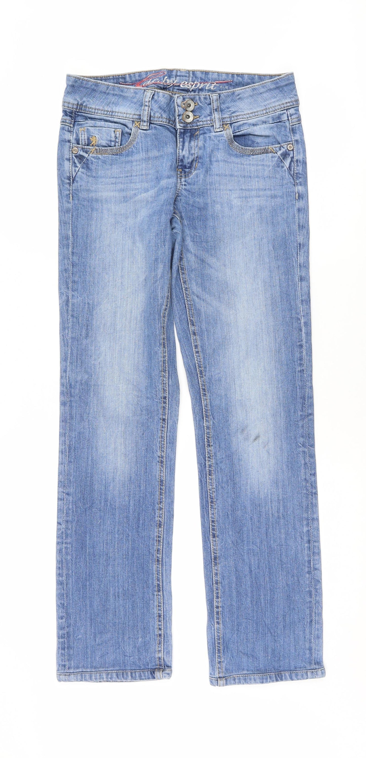 Womens UK Size 34 FIVE Regular Fit Straight Blue Jeans