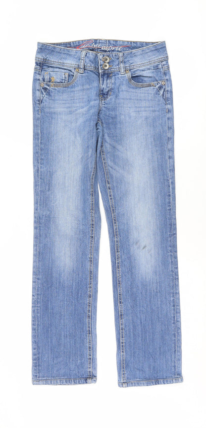 Womens UK Size 34 FIVE Regular Fit Straight Blue Jeans