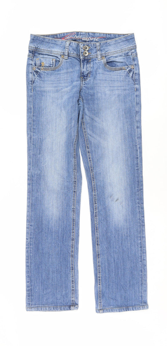 Womens UK Size 34 FIVE Regular Fit Straight Blue Jeans