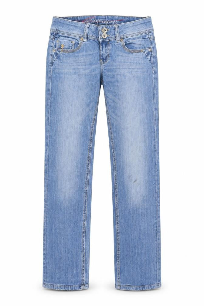 Womens UK Size 34 FIVE Regular Fit Straight Blue Jeans