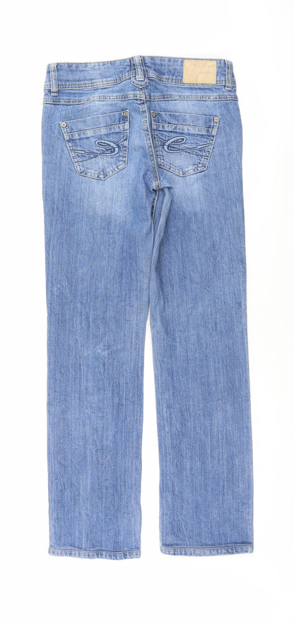 Womens UK Size 34 FIVE Regular Fit Straight Blue Jeans