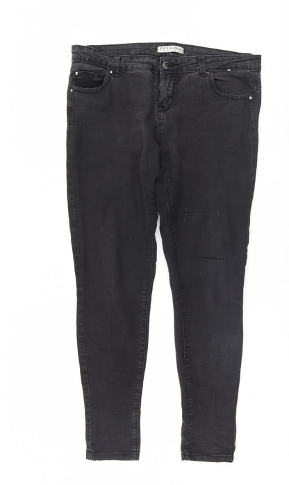 Womens UK Size 12 Denim and co Regular Fit Skinny Black Jeans