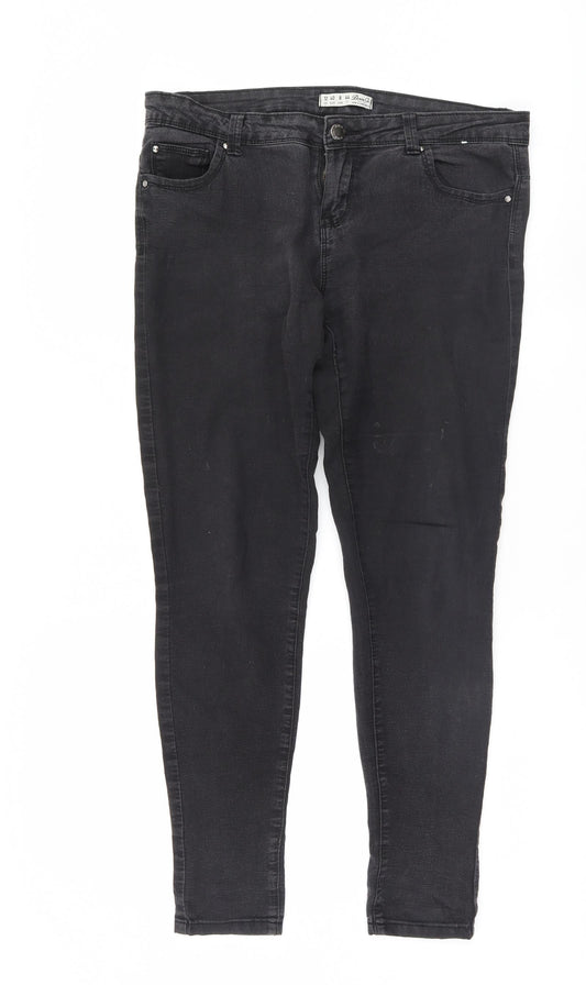 Womens UK Size 12 Denim and co Regular Fit Skinny Black Jeans