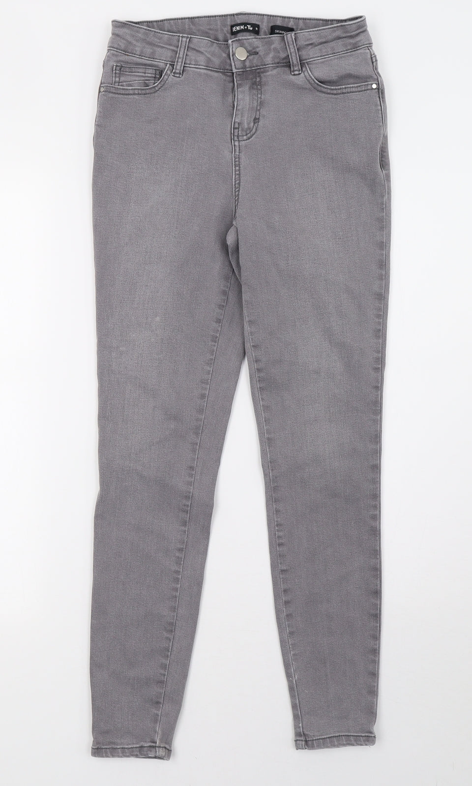 Sainsburys Womens Grey  Denim Skinny Jeans Size 8 L29 in
