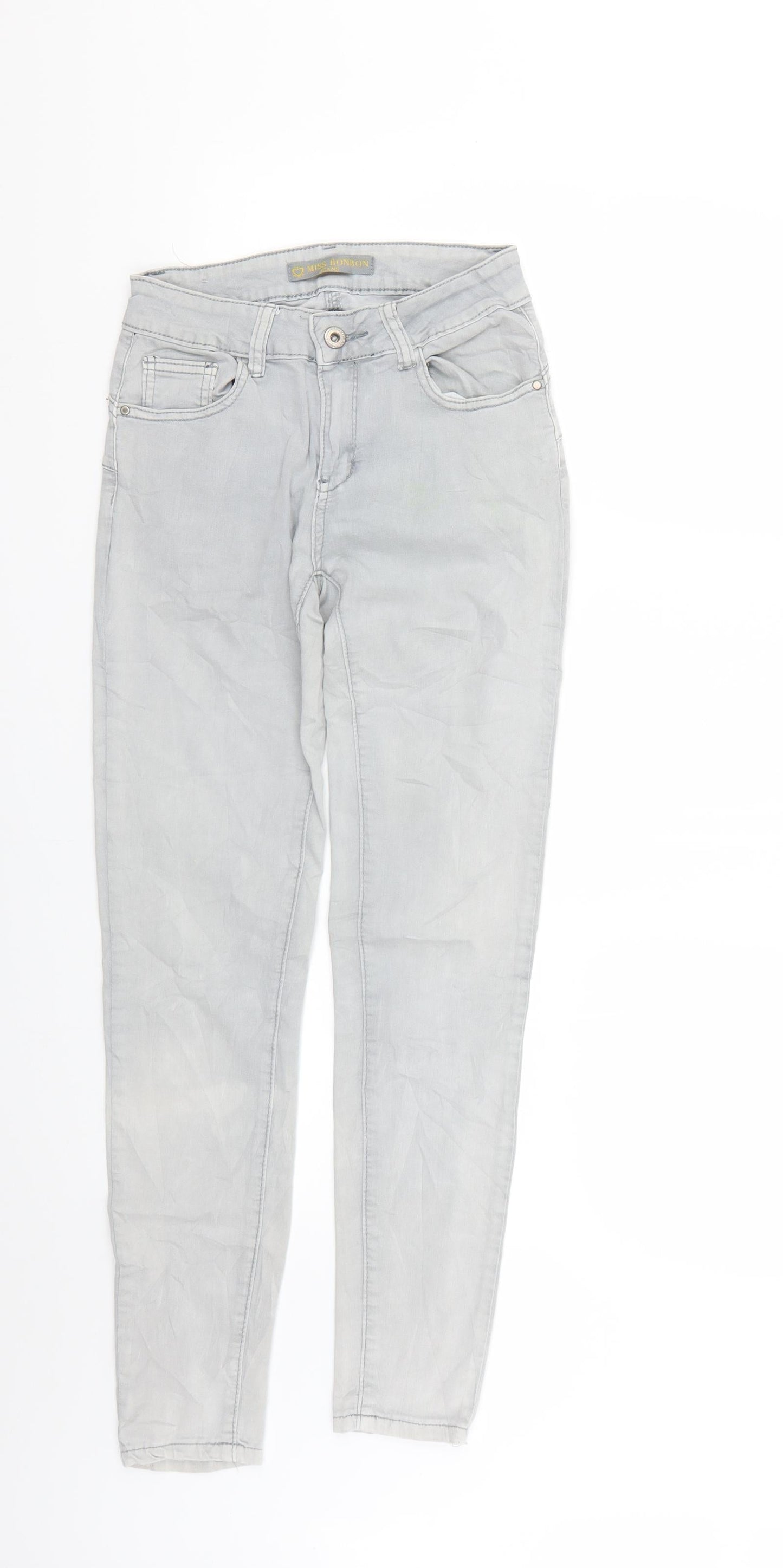 miss bonbon Mens Grey   Skinny Jeans Size S L25 in