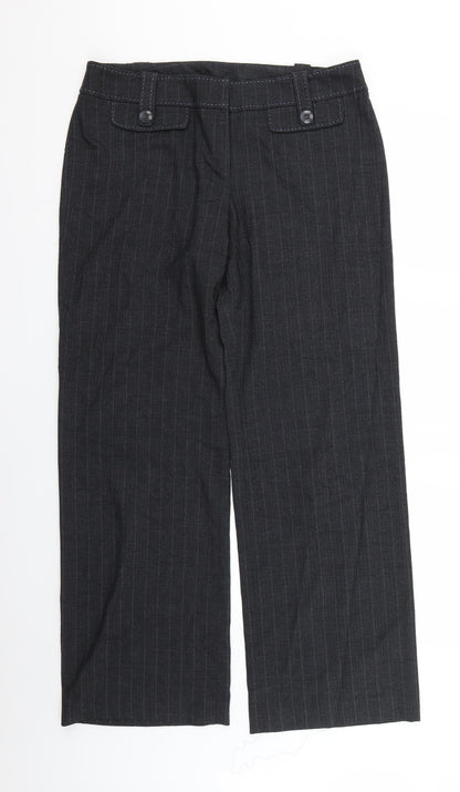 F&F Womens Grey Striped  Trousers  Size 14 L29 in