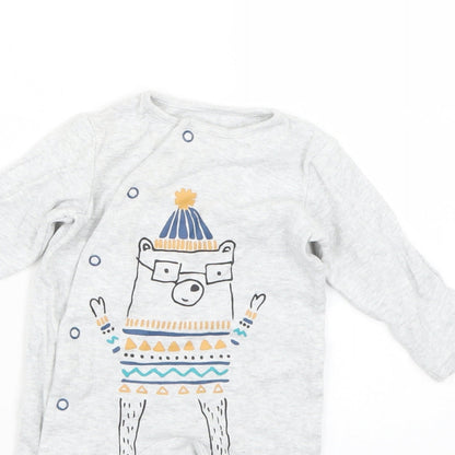 Marks and Spencer Baby Grey Geometric  Babygrow One-Piece Size 0-3 Months