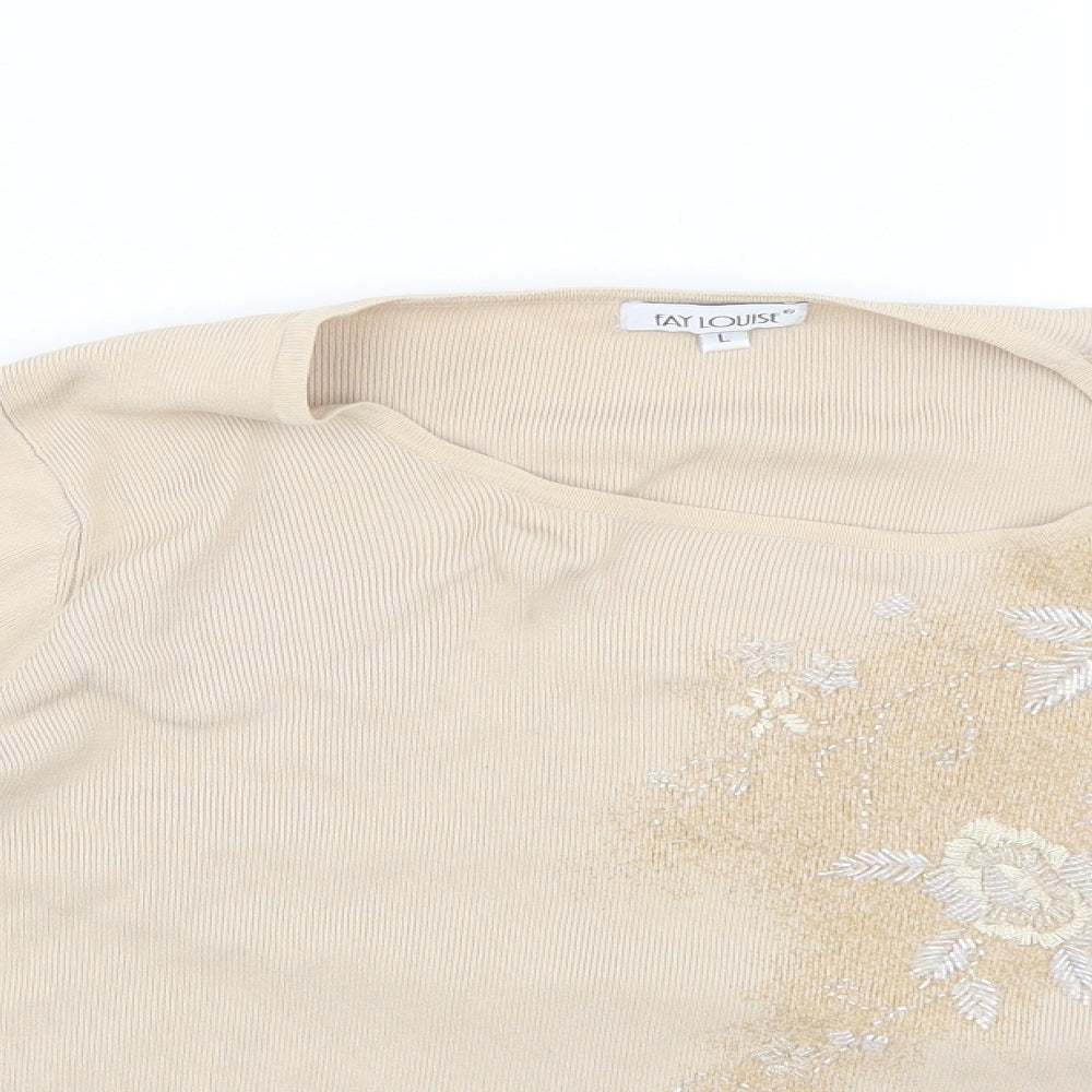 Womens UK Size L fay louise Beige Pullover Jumper