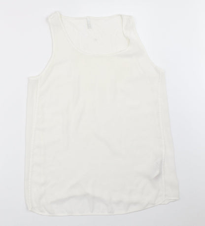 Womens UK Size L Only White Basic Tank