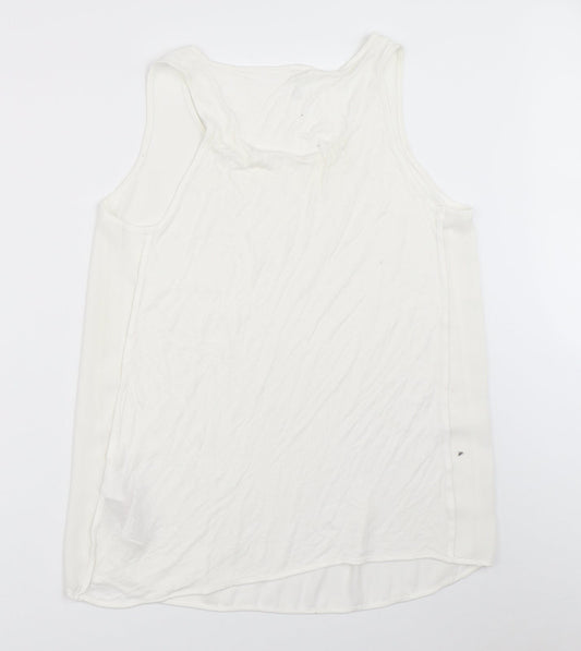 Womens UK Size L Only White Basic Tank