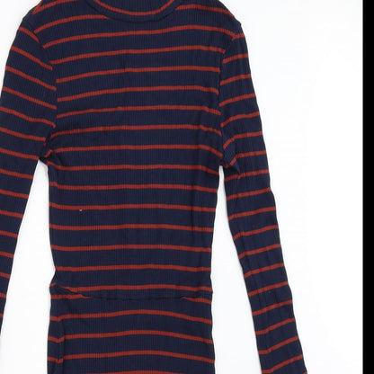 MNG Womens Blue Striped  Fit & Flare  Size XS