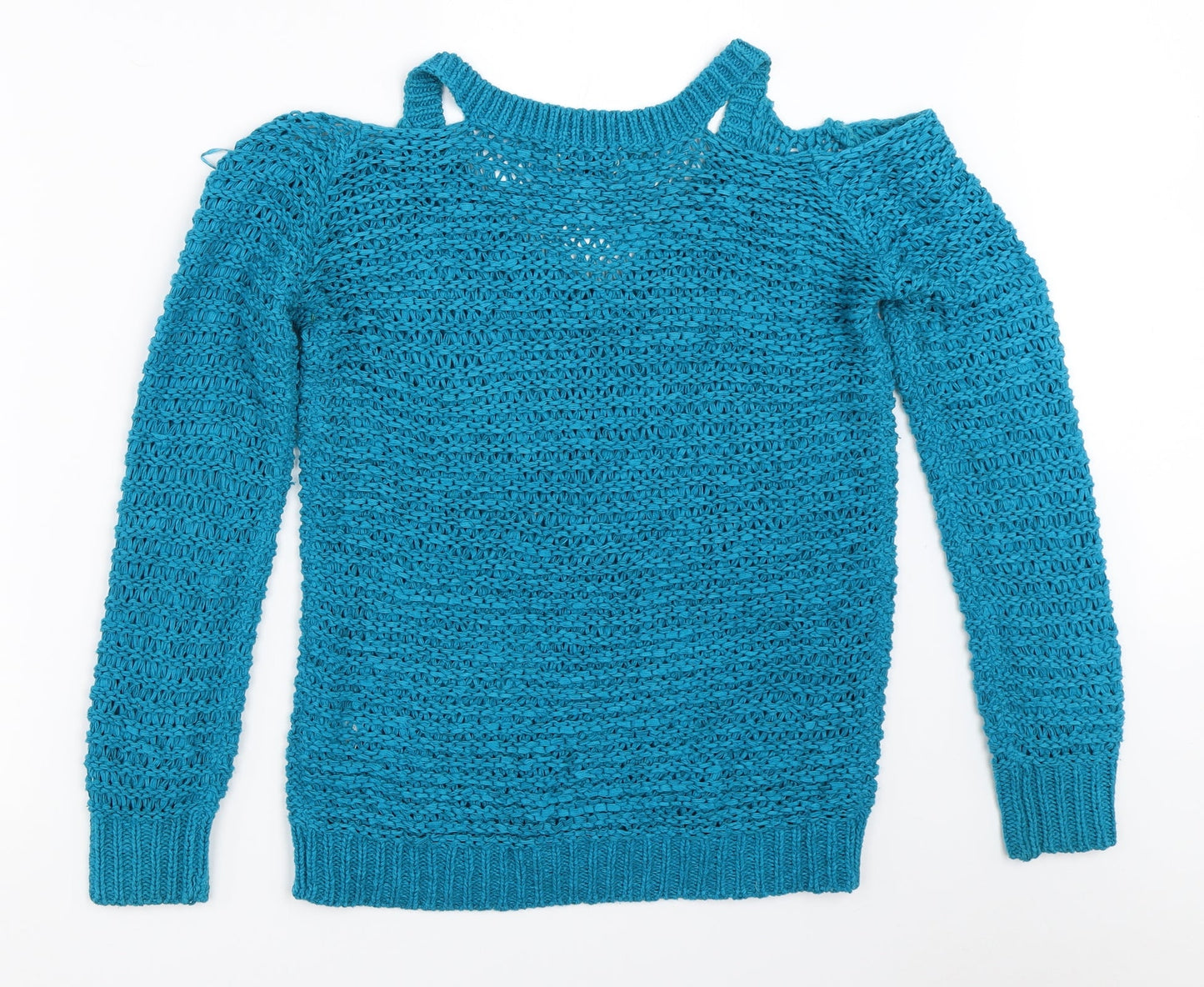 Womens UK Size S Papaya Blue Pullover Jumper