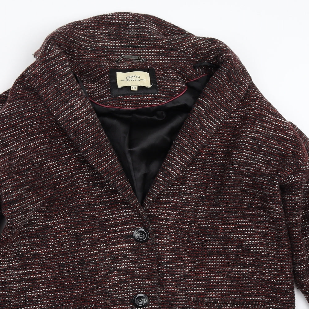 Papaya Womens Black   Overcoat Coat Size 10