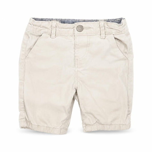 Front view of Denim & Co. boys’ beige chino shorts, size 2, years