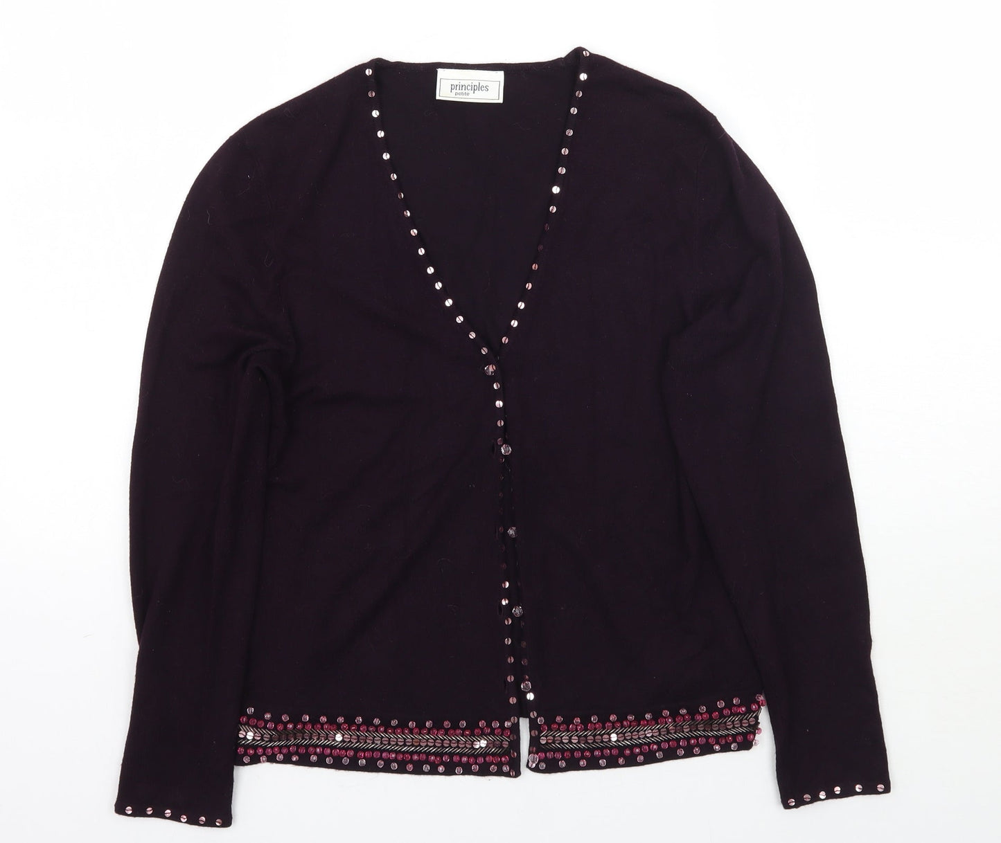 Womens UK Size L Principles Purple Cardigan Jumper