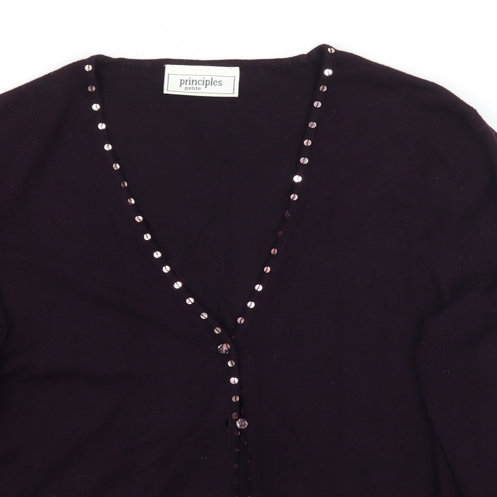 Womens UK Size L Principles Purple Cardigan Jumper