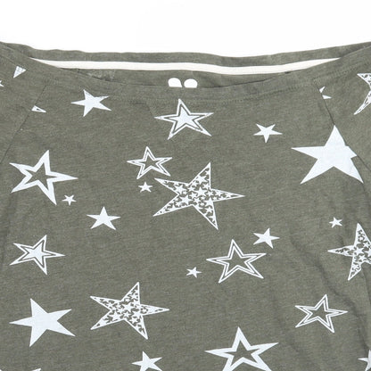 Very Womens Green Geometric  Basic T-Shirt Size 12