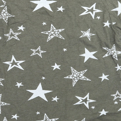 Very Womens Green Geometric  Basic T-Shirt Size 12