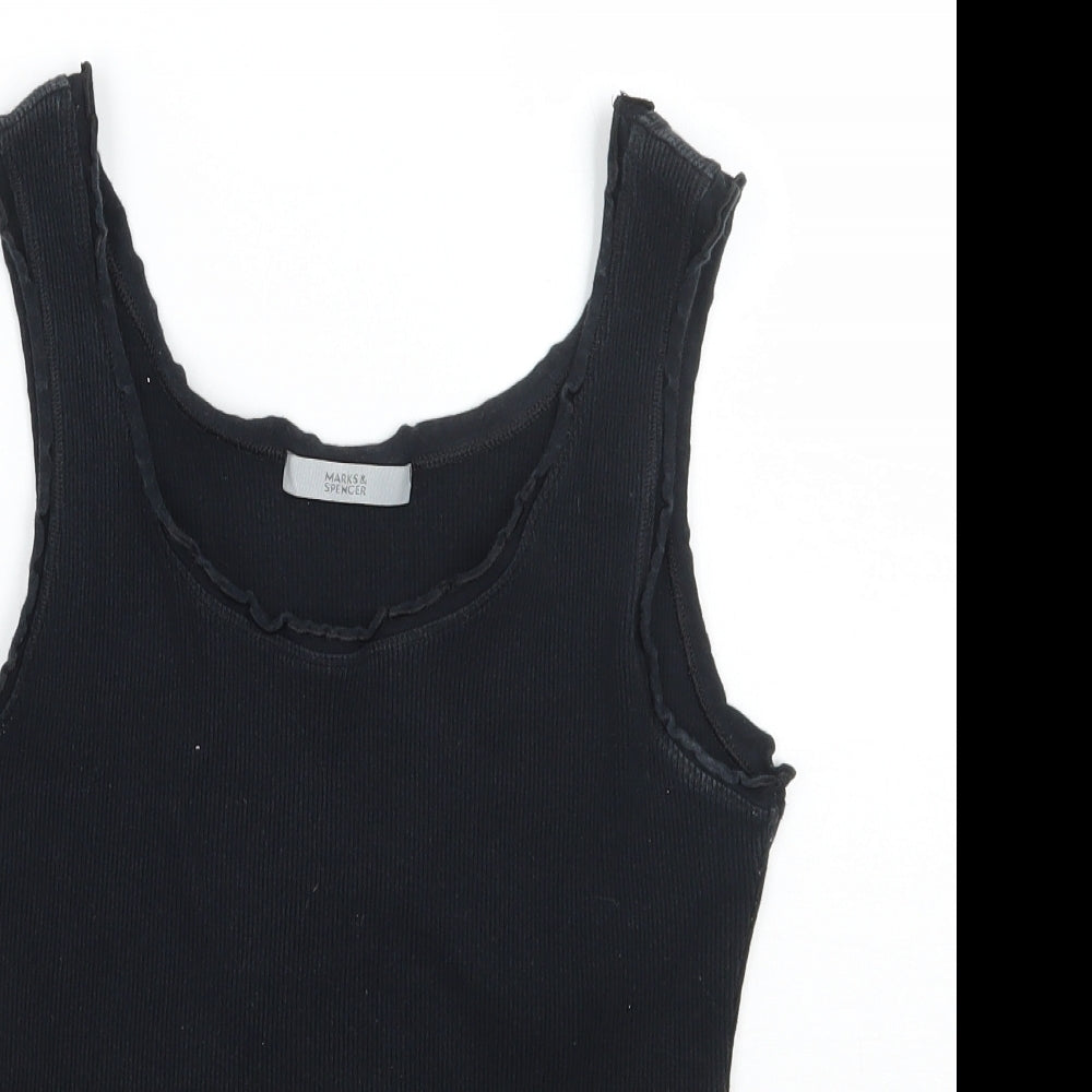 Womens UK Size 12 Marks and Spencer Black Basic Tank