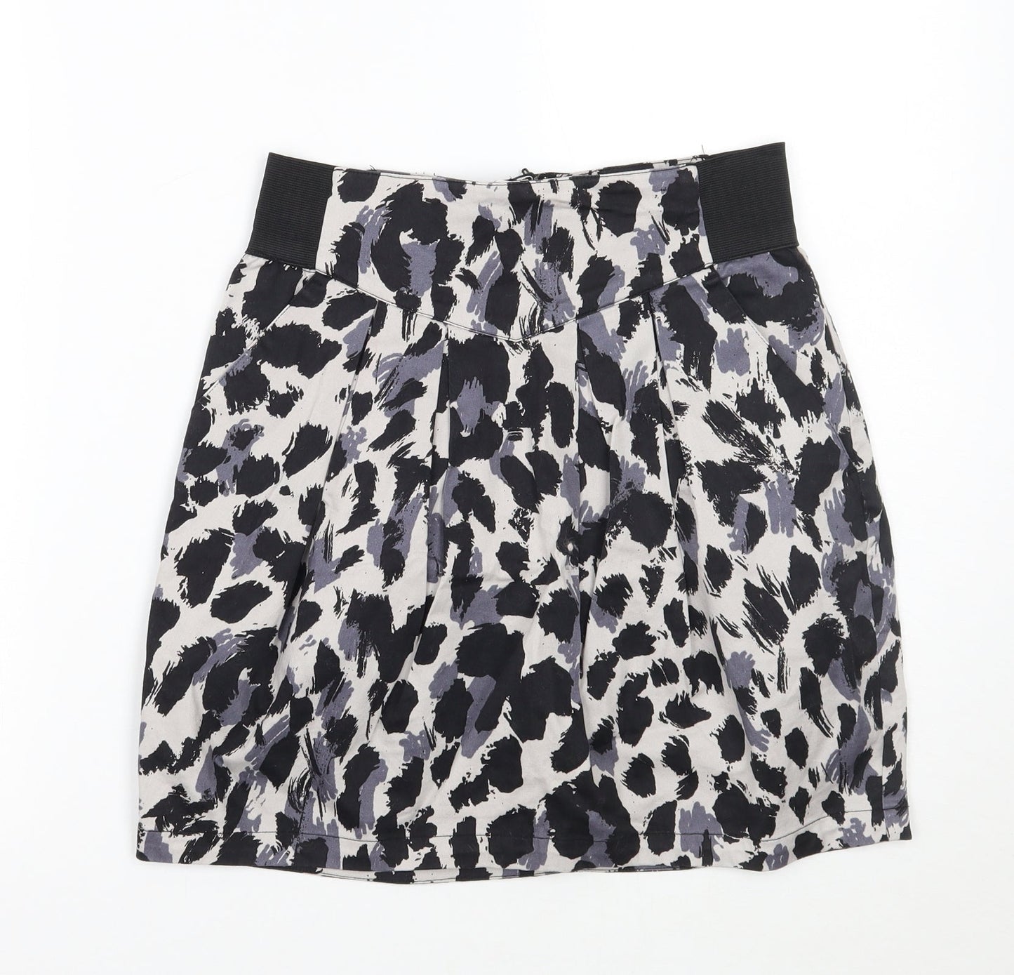 H&M Womens Grey Animal Print  A-Line Skirt Size 10