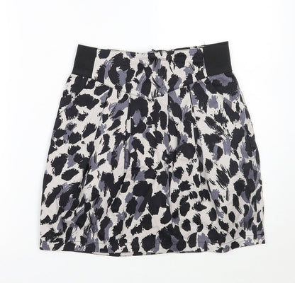 H&M Womens Grey Animal Print  A-Line Skirt Size 10