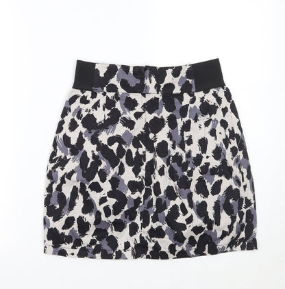 H&M Womens Grey Animal Print  A-Line Skirt Size 10