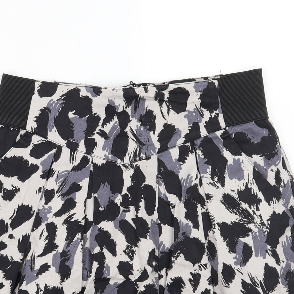 H&M Womens Grey Animal Print  A-Line Skirt Size 10