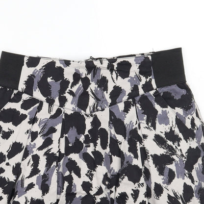 H&M Womens Grey Animal Print  A-Line Skirt Size 10