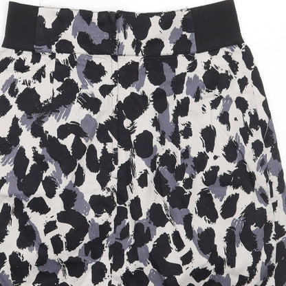 H&M Womens Grey Animal Print  A-Line Skirt Size 10