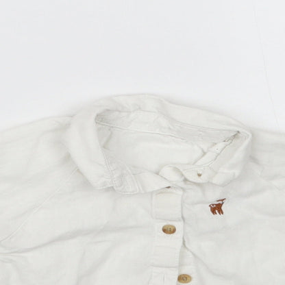 Marks and Spencer Boys White   Basic Button-Up Size 6-9 Months