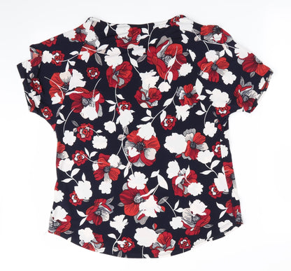 The Collection by Debenhams Womens Blue Floral  Basic T-Shirt Size 10