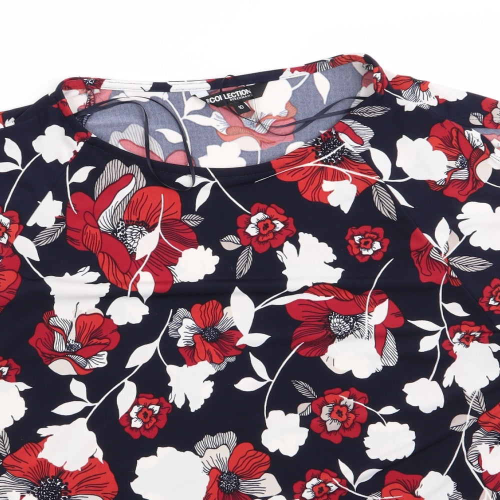 The Collection by Debenhams Womens Blue Floral  Basic T-Shirt Size 10
