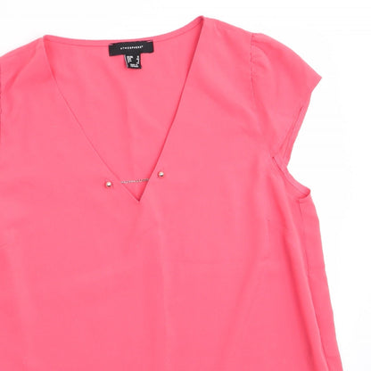 Womens UK Size 12 Atmosphere Orange Basic Blouse