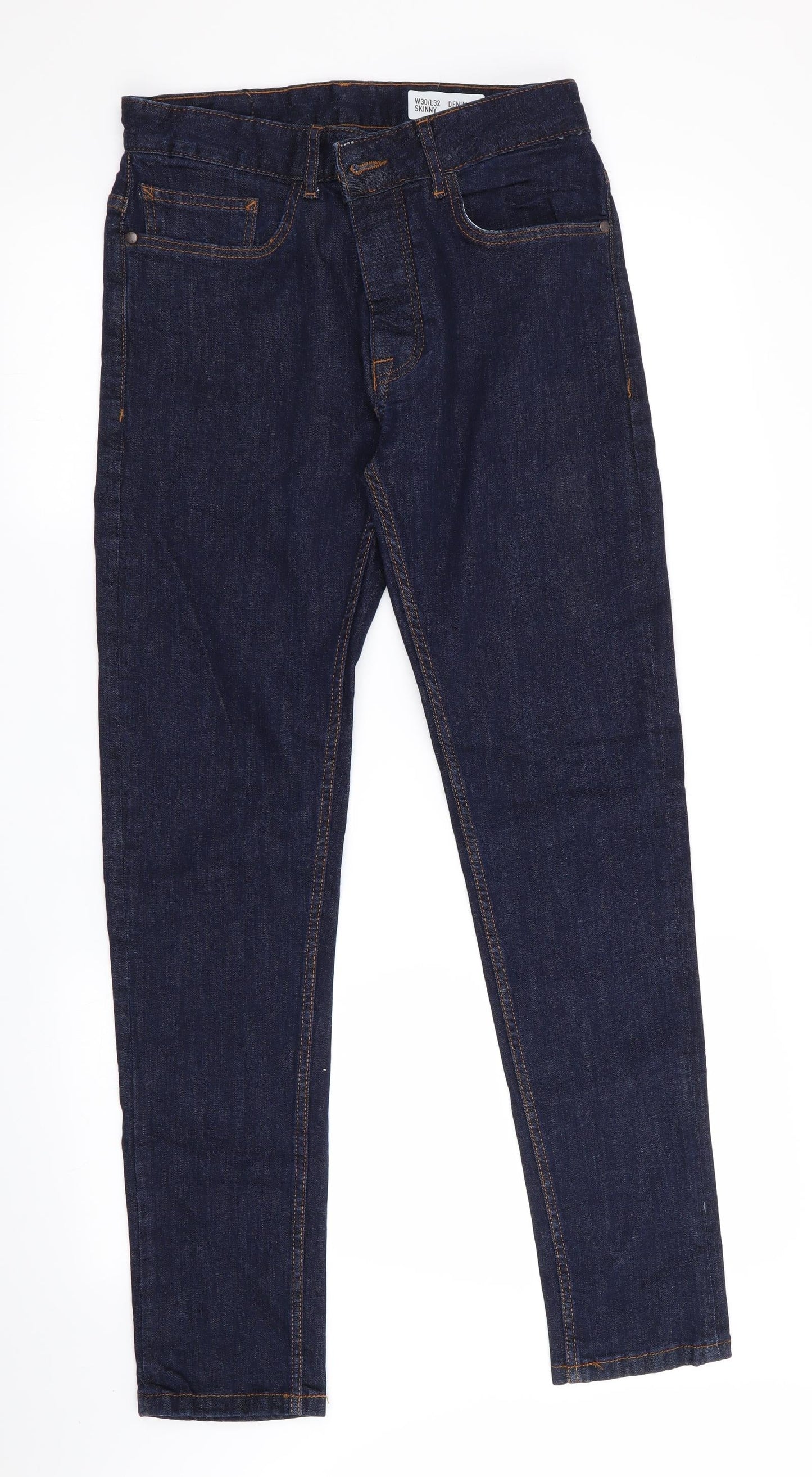 Denim Co Mens Blue   Skinny Jeans Size 28 in L31 in - Button Fastening