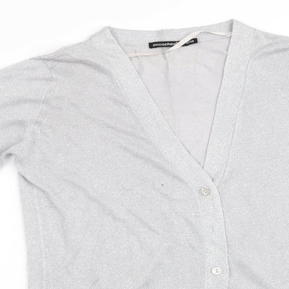Womens UK Size 10 Atmoshpere Silver Cardigan Jumper