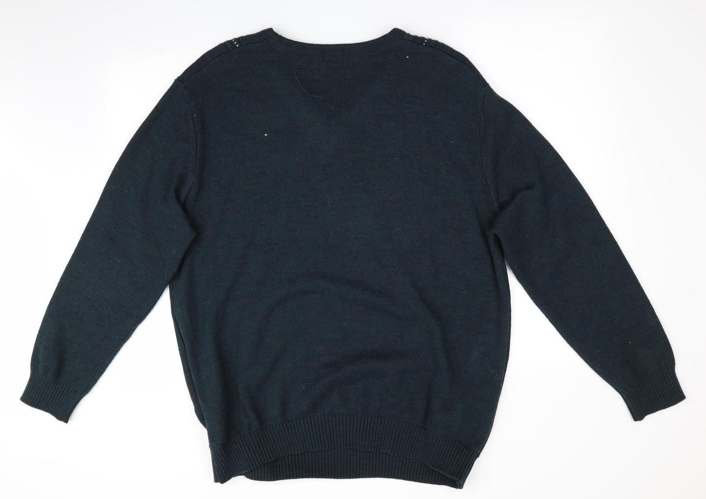 BHS Mens Green Striped  Pullover Jumper Size L